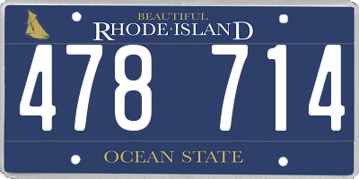 RI license plate 478714