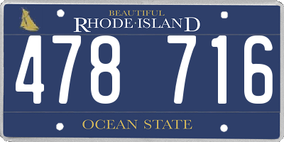RI license plate 478716