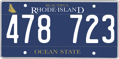 RI license plate 478723