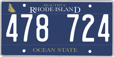 RI license plate 478724
