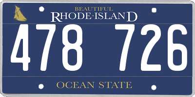 RI license plate 478726