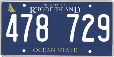 RI license plate 478729