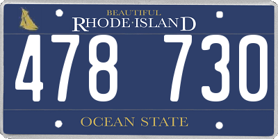 RI license plate 478730