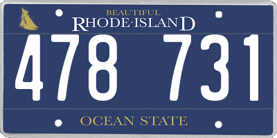 RI license plate 478731