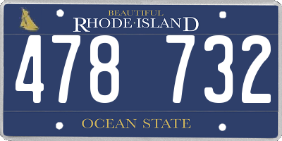 RI license plate 478732