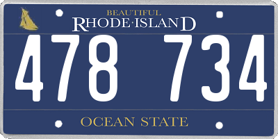 RI license plate 478734