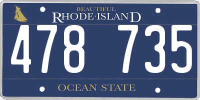 RI license plate 478735