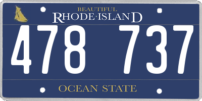 RI license plate 478737