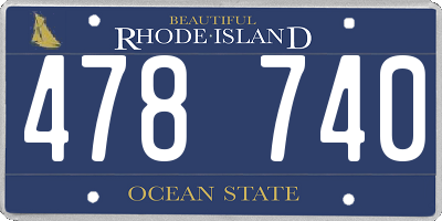RI license plate 478740