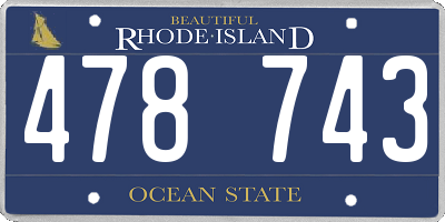 RI license plate 478743