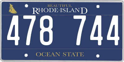 RI license plate 478744