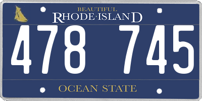 RI license plate 478745