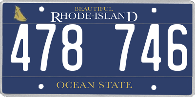 RI license plate 478746