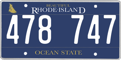 RI license plate 478747