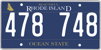 RI license plate 478748