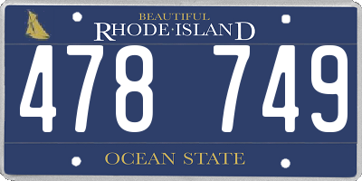 RI license plate 478749