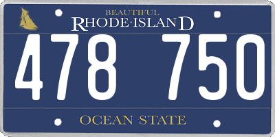 RI license plate 478750