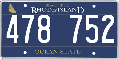 RI license plate 478752