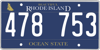 RI license plate 478753
