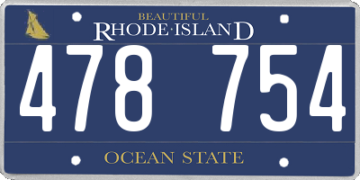 RI license plate 478754