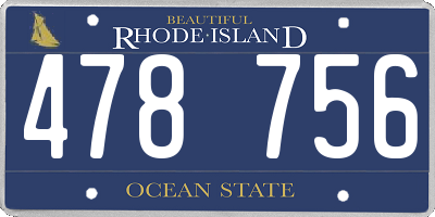 RI license plate 478756