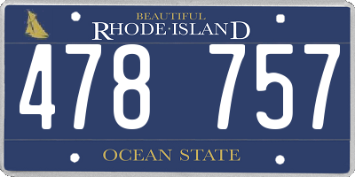RI license plate 478757