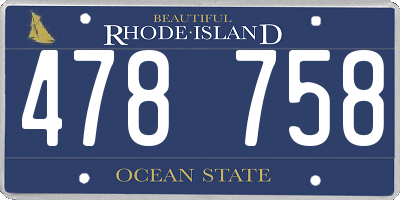 RI license plate 478758