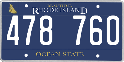 RI license plate 478760