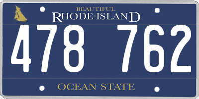 RI license plate 478762