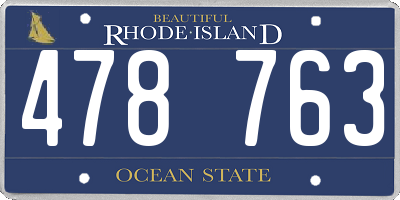 RI license plate 478763