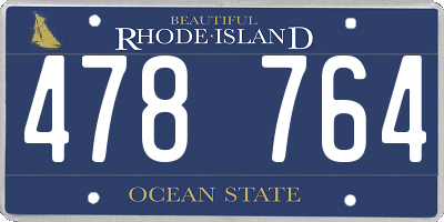 RI license plate 478764
