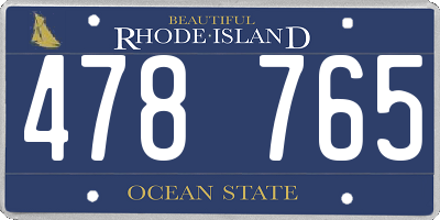 RI license plate 478765