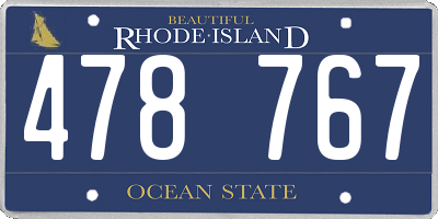RI license plate 478767
