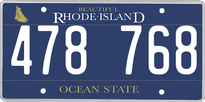RI license plate 478768