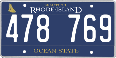 RI license plate 478769