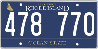 RI license plate 478770