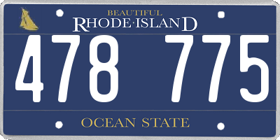 RI license plate 478775