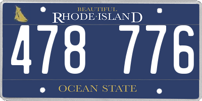 RI license plate 478776