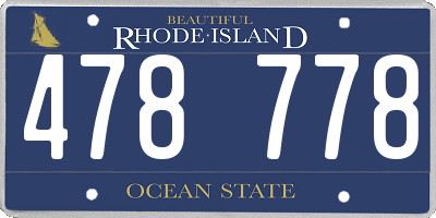 RI license plate 478778