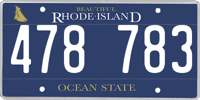 RI license plate 478783