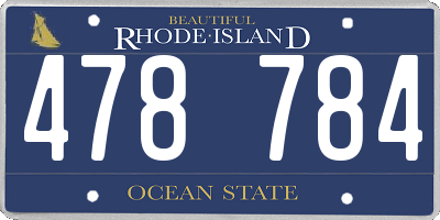 RI license plate 478784