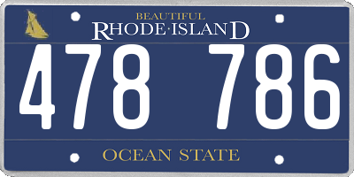 RI license plate 478786