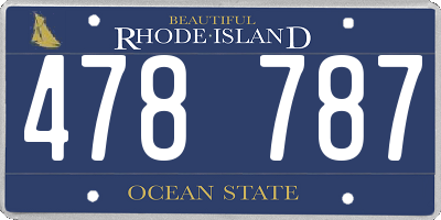 RI license plate 478787