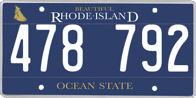 RI license plate 478792