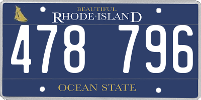 RI license plate 478796