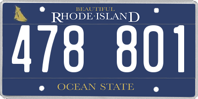 RI license plate 478801