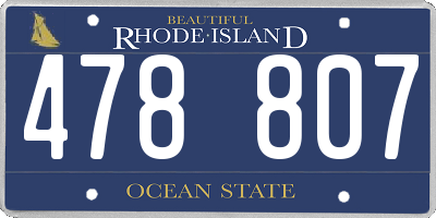 RI license plate 478807