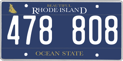 RI license plate 478808