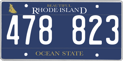 RI license plate 478823