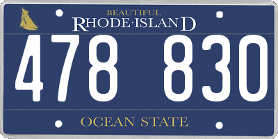 RI license plate 478830